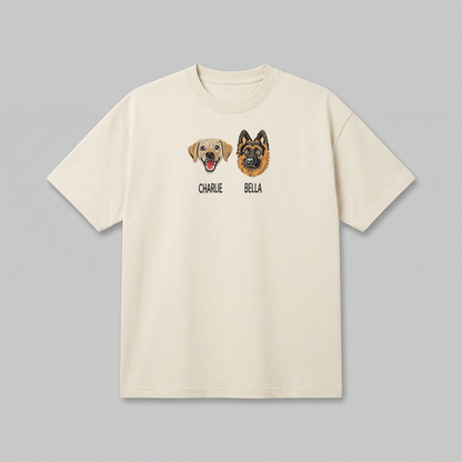 Heavyweight Pet Embroidered T-Shirt – Full Color
