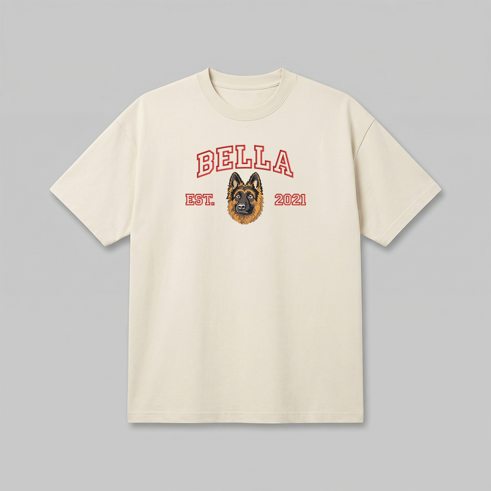 Heavyweight Pet Embroidered T-Shirt – Outline