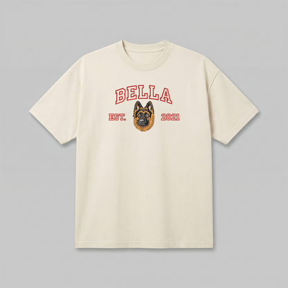 Heavyweight Pet Embroidered T-Shirt – Outline