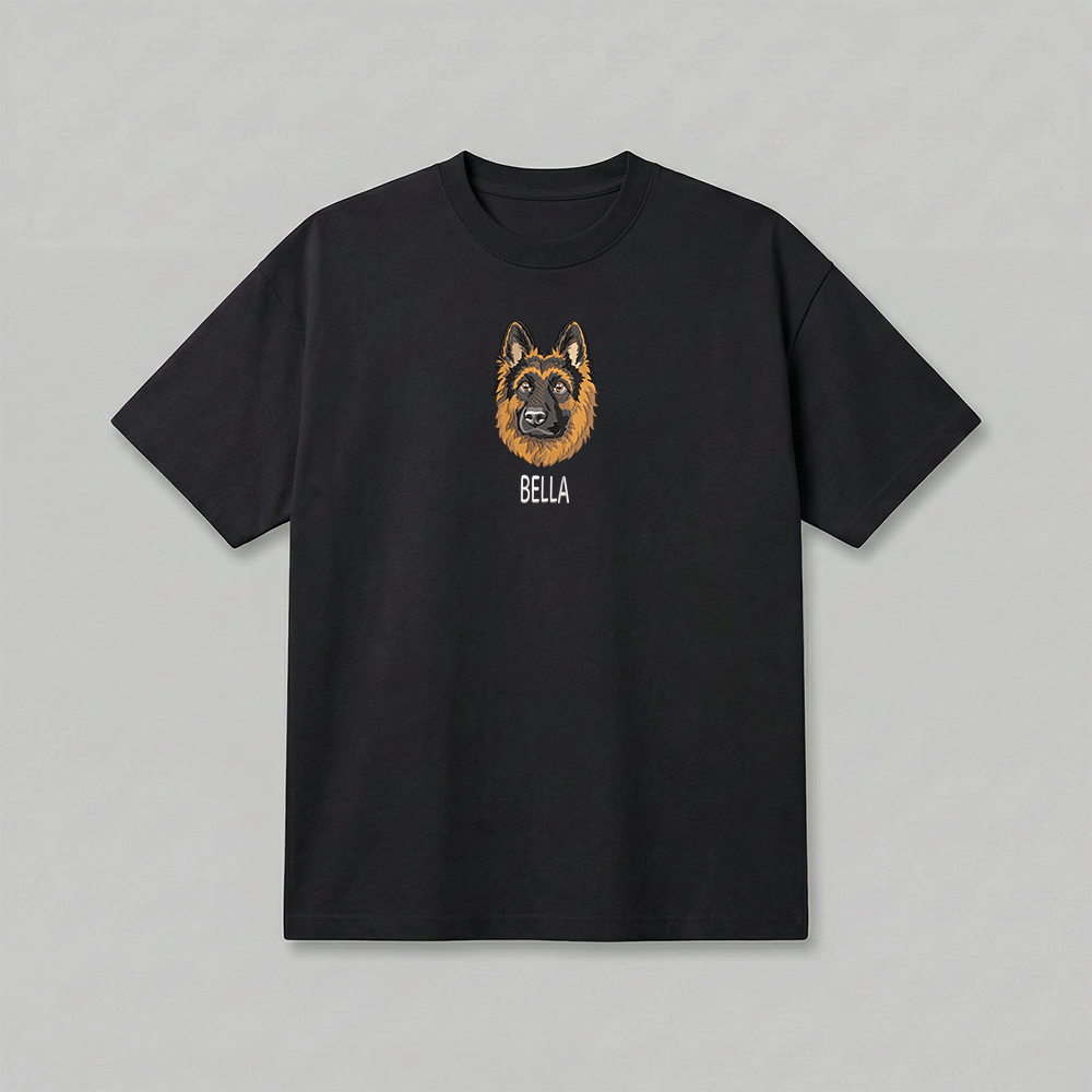 Heavyweight Pet Embroidered T-Shirt – Full Color