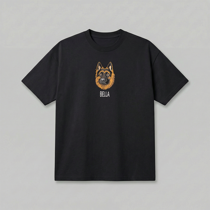 Heavyweight Pet Embroidered T-Shirt – Full Color