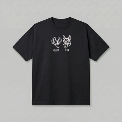 Heavyweight Pet Embroidered T-Shirt – Outline