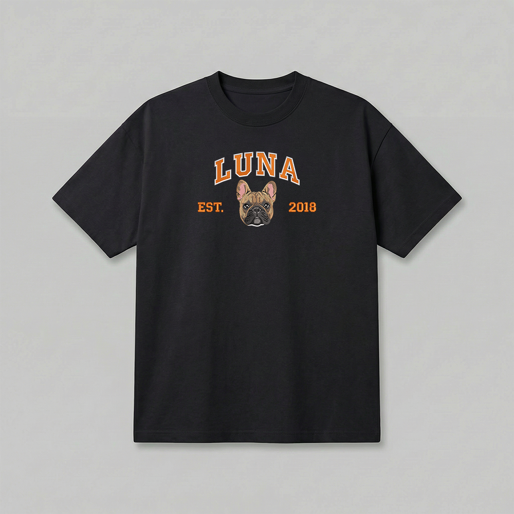 Heavyweight Pet Embroidered T-Shirt – Full Color