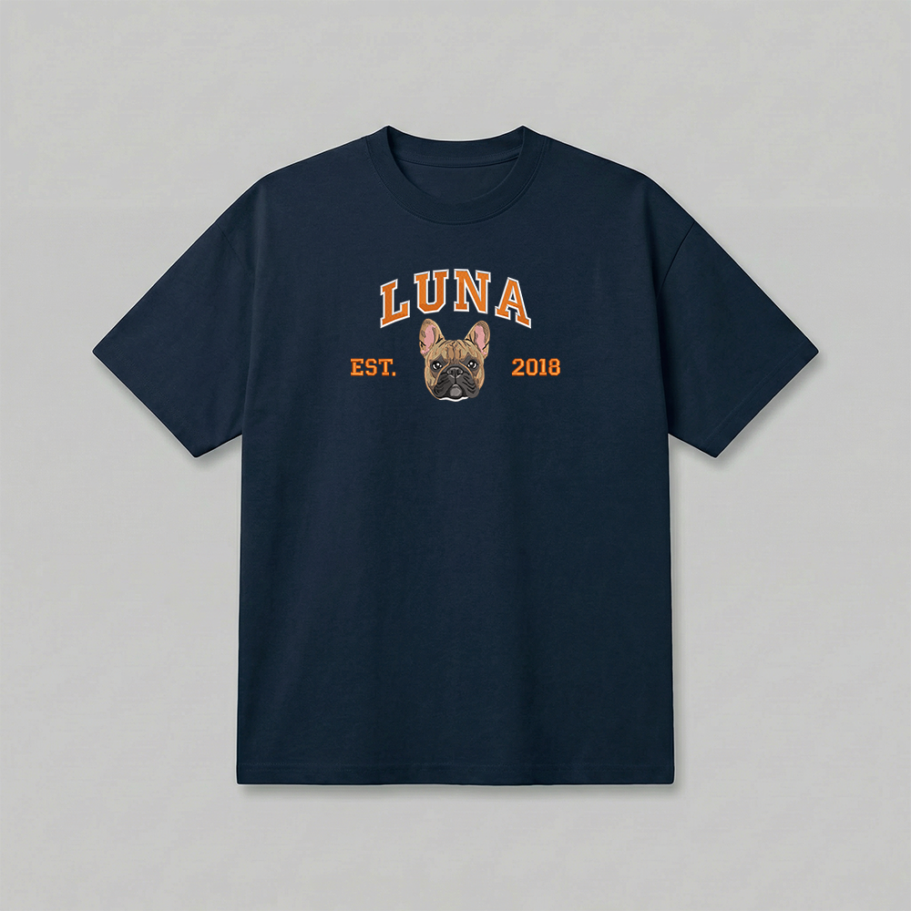 Heavyweight Pet Embroidered T-Shirt – Full Color