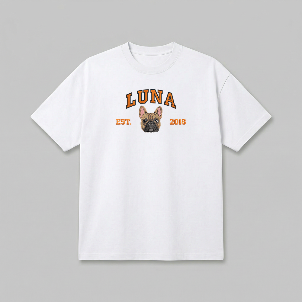 Heavyweight Pet Embroidered T-Shirt – Full Color