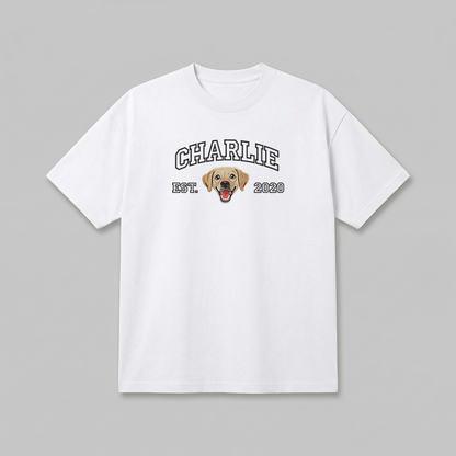 Heavyweight Pet Embroidered T-Shirt – Outline