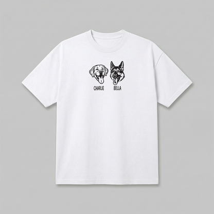Heavyweight Pet Embroidered T-Shirt – Outline