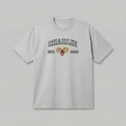 Heavyweight Pet Embroidered T-Shirt – Outline