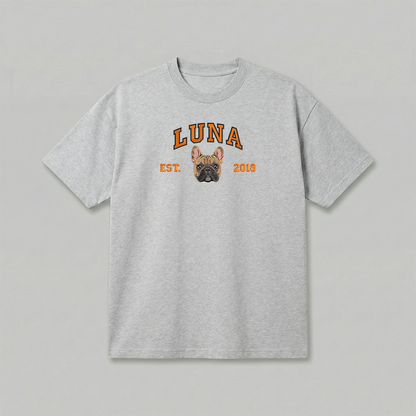 Heavyweight Pet Embroidered T-Shirt – Full Color