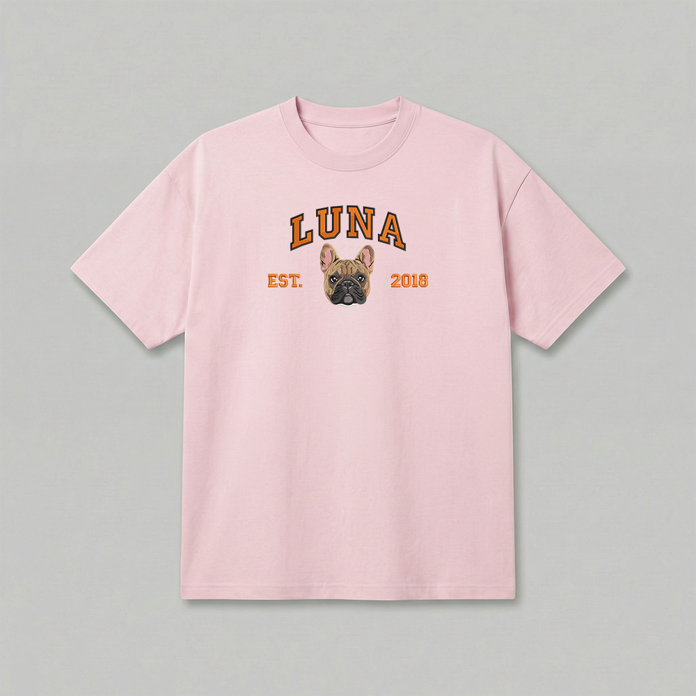 Heavyweight Pet Embroidered T-Shirt – Full Color