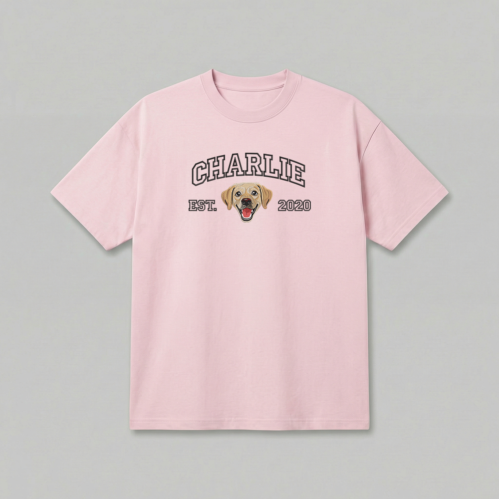 Heavyweight Pet Embroidered T-Shirt – Outline