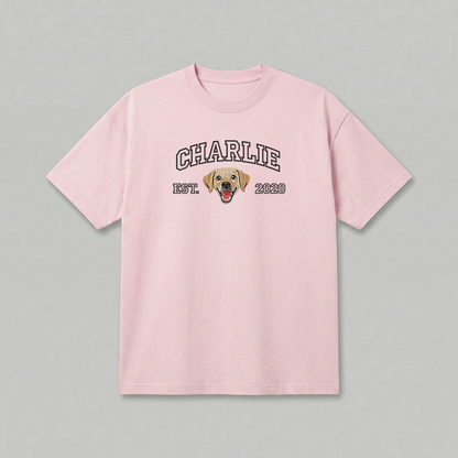 Heavyweight Pet Embroidered T-Shirt – Outline