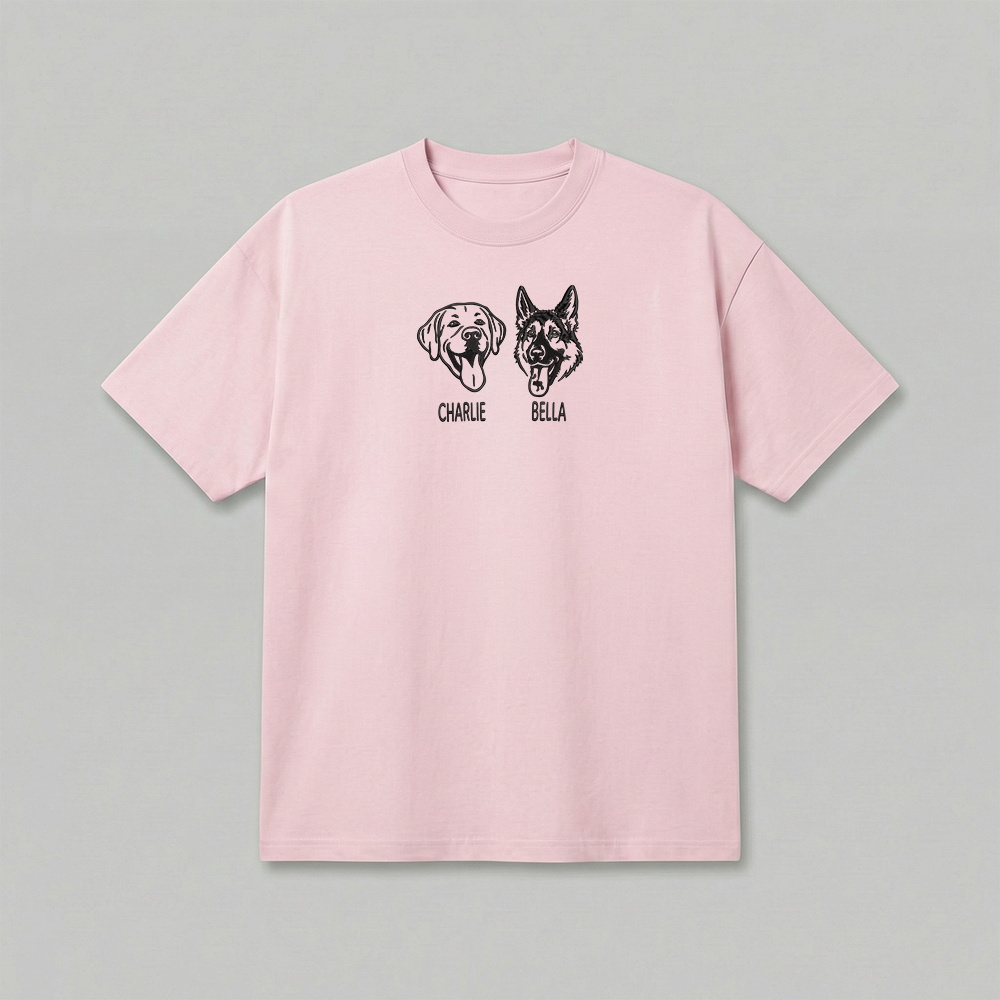 Heavyweight Pet Embroidered T-Shirt – Outline