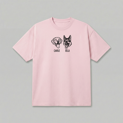 Heavyweight Pet Embroidered T-Shirt – Outline