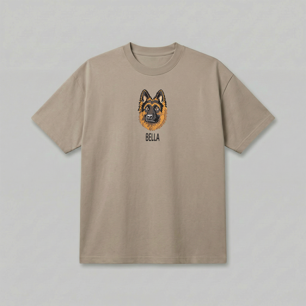 Heavyweight Pet Embroidered T-Shirt – Full Color