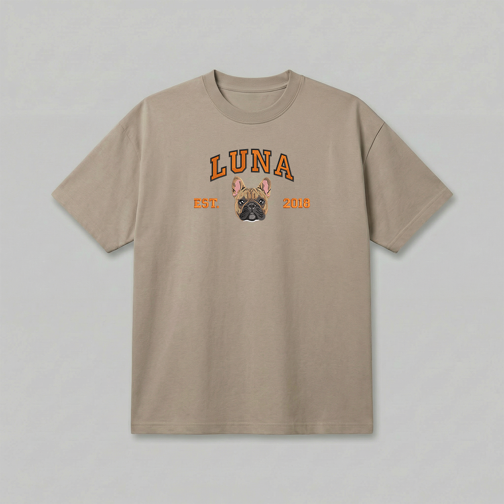 Heavyweight Pet Embroidered T-Shirt – Full Color