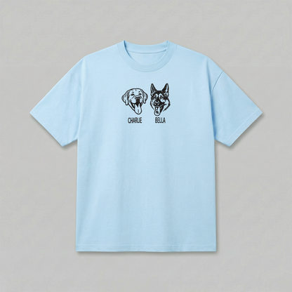 Heavyweight Pet Embroidered T-Shirt – Outline
