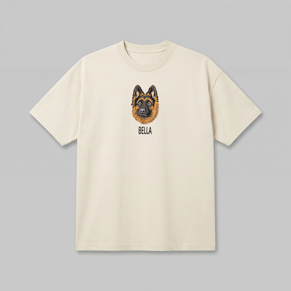 Heavyweight Pet Embroidered T-Shirt – Full Color