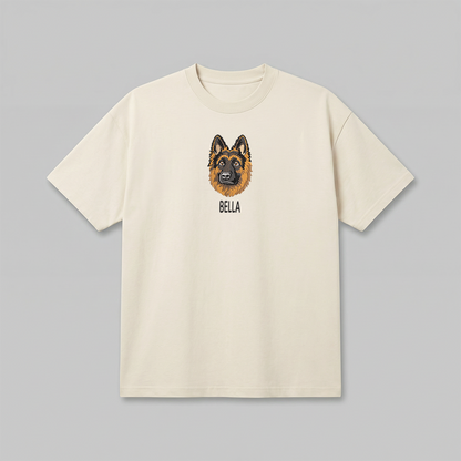 Heavyweight Pet Embroidered T-Shirt – Full Color