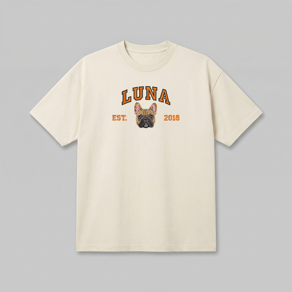 Heavyweight Pet Embroidered T-Shirt – Full Color