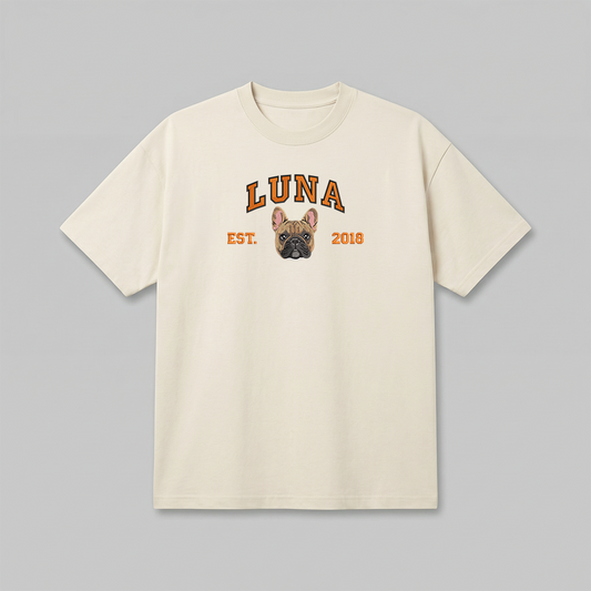 Heavyweight Pet Embroidered T-Shirt – Full Color