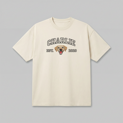 Heavyweight Pet Embroidered T-Shirt – Outline